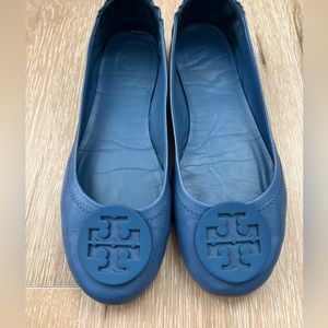 Tory Burch Blue Reva’s Ballet Flat Blue Emblem 7.5